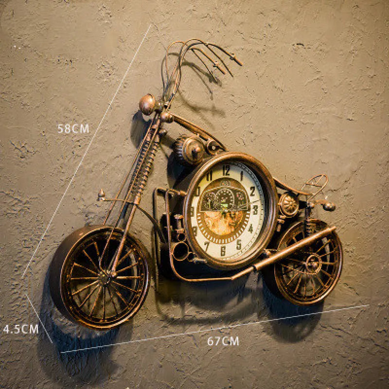 Iron Motorcycle Wall Clock